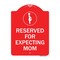 Signmission Reserved for Expecting Mom W/ Graphic, Red & White Aluminum Sign, 24" L, 18" H, RW-1824-23199 A-DES-RW-1824-23199 - alternate 1